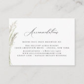 Carte D'accompagnement Plage Pampas Mariage Grass Hébergements (Devant)