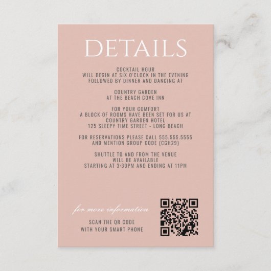 Carte D'accompagnement Plage Pastel (Devant)