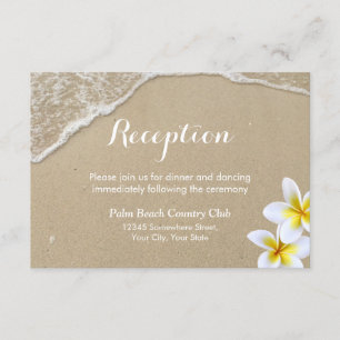 Carte D'accompagnement Plage & Plumeria Réception de mariage d'été