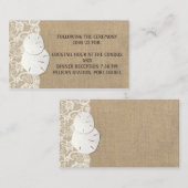 Carte D'accompagnement Plage Rustique chaud Burlap dentelle Mariage Info (Devant / Derrière)