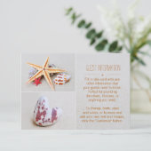 Carte D'accompagnement Plage Thème Starfish and Heart Mariage Information (Debout devant)