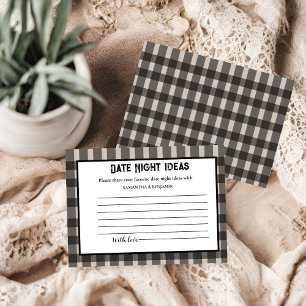 Carte D'accompagnement Plaid blanc & noir Date Night Ideas Fête des marié