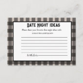 Carte D'accompagnement Plaid blanc & noir Date Night Ideas Fête des marié (Devant)