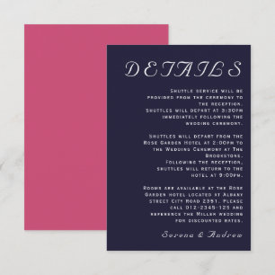 Carte D'accompagnement Plain Navy Ultra Moderne Chic Solid