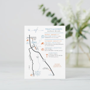 Carte D'accompagnement Plan de mariage personnalisé pour Andres