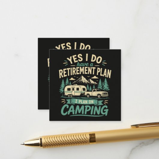 Carte D'accompagnement Plan de retraite de camping (Devant/Arrière en situation)