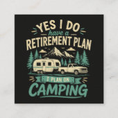 Carte D'accompagnement Plan de retraite de camping (Devant)