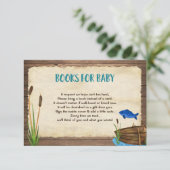 Carte D'accompagnement Planche de demande de baby shower de garçon de pêc (Debout devant)