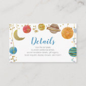 Carte D'accompagnement Planètes mignonnes Baby shower de l'espace extra-a (Devant)