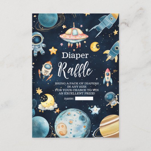 Carte D'accompagnement Planètes spatiales Rocket Marine Diapper Raffer (Devant)