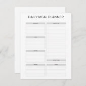 Carte D'accompagnement Planificateur de repas quotidien | Simple Design M (Devant / Derrière)