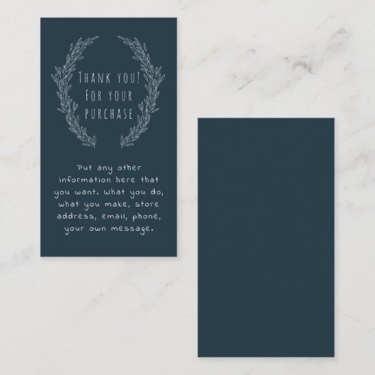 Carte D'accompagnement Plaque à couronnes de fleurs blanches Carte, comma (Devant / Derrière)