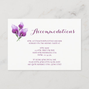Carte D'accompagnement Plat Calla Lily Floral Mariage Logement