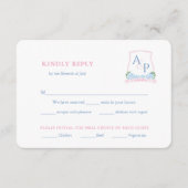 Carte D'accompagnement Plat de Mariage rose Preppy Choix de repas RSVP (Devant)