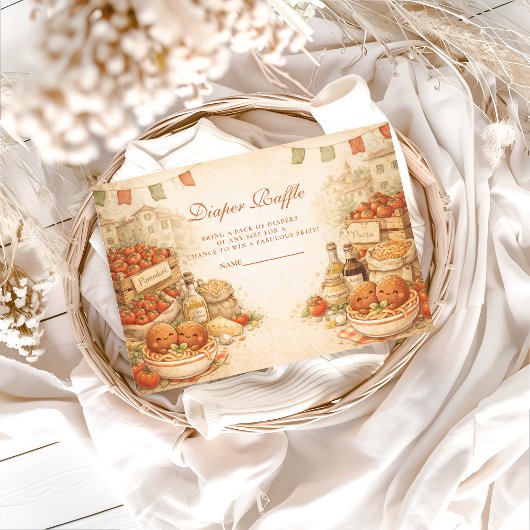 Carte D'accompagnement Playful Little Meatball Diapper Raffle