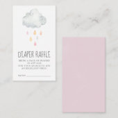 Carte D'accompagnement Pluie Cloud Fille Baby shower Déchets Raffle (Devant / Derrière)