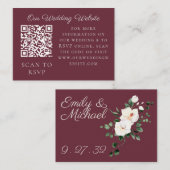 Carte D'accompagnement Plum blanc Orchidée Pampas Grass Tropical Web QR (Devant / Derrière)