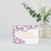 Carte D'accompagnement Plum Damask Orange Response and Website Cards (Debout devant)
