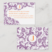 Carte D'accompagnement Plum Damask Orange Response and Website Cards (Devant / Derrière)