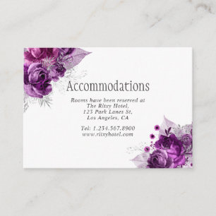 Carte D'accompagnement Plum et marine Aquarelle Mariage Hébergements