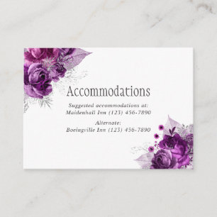 Carte D'accompagnement Plum et marine Aquarelle Mariage Hébergements