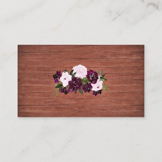 Carte D'accompagnement Plum Floral Rustique Mariage (Dos)