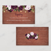Carte D'accompagnement Plum Floral Rustique Mariage (Devant / Derrière)