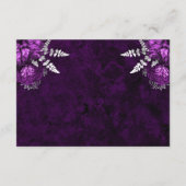 Carte D'accompagnement Plum Purple Argent Floral Script Détails du Mariag (Dos)