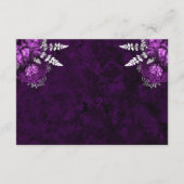 Carte D'accompagnement Plum Purple Argent Floral Script Wedding RSVP (Dos)