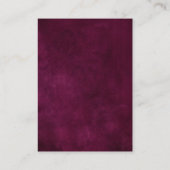 Carte D'accompagnement Plum Purple Blush Rose Botanique Réception Florale (Dos)