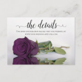 Carte D'accompagnement Plum Purple Rose Élégant Mariage Détails Site Web (Devant)