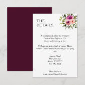 Carte D'accompagnement Plum rose et noir d'espere florale moderne (Devant / Derrière)