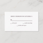 Carte D'accompagnement Plum violet Fleur Marbre Automne Mariage d'hiver R (Dos)