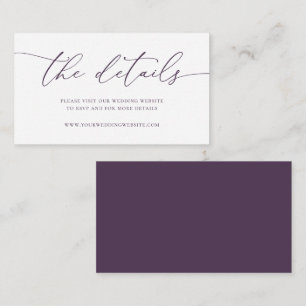 Carte D'accompagnement Plum violet minimaliste moderne Mariage