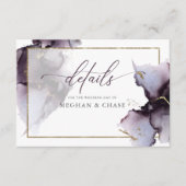 Carte D'accompagnement Plum violet or marbre Aquarelle Abstraite (Devant)