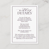 Carte D'accompagnement Plum violet poitrine feutrée Monogramme Détails du (Dos)