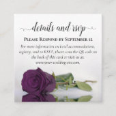 Carte D'accompagnement Plum violet Rose Détails du Mariage et RSVP QR Cod (Devant)