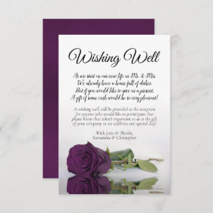 Carte D'accompagnement Plum violet Rose Élégant mariage désirant bien poè