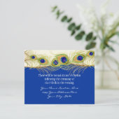 Carte D'accompagnement Plumes de paon modernes tourbillonnantes Monogramm (Debout devant)