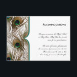 Carte D'accompagnement Plumes Peacock avec un cadre double<br><div class="desc">Ce magnifique design, appelé Peacock Feathers with a Double Frame, serait une façon spectaculaire de donner le ton à votre mariage ou événement moderne mais élégant. L'arrière - plan est un motif créé à partir de trois belles plumes de paon. Il y a un cadre bordé de deux couleurs :...</div>
