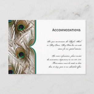 Carte D'accompagnement Plumes Peacock avec un cadre double