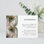 Carte D'accompagnement Plumes Peacock avec un cadre double (Debout devant)