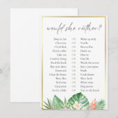 Carte D'accompagnement Plutôt Tropical Fête des mariées Jeu (Devant / Derrière)