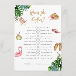 Carte D'accompagnement Plutôt Tropicale Getaway Bachelorette