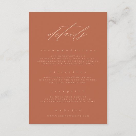 Carte D'accompagnement Poche de rouille minimale Art fin Détails du Maria (Devant)