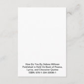 Carte D'accompagnement Poème "Comment fais-tu" (Dos)