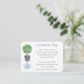 Carte D'accompagnement Poème de demande de Baby shower bleu Smart Navy (Debout devant)