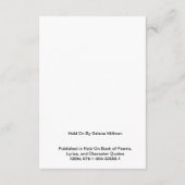 Carte D'accompagnement Poème "Hold On" (Dos)