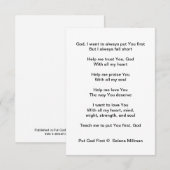 Carte D'accompagnement Poème "Mettez Dieu d'abord" (Devant / Derrière)