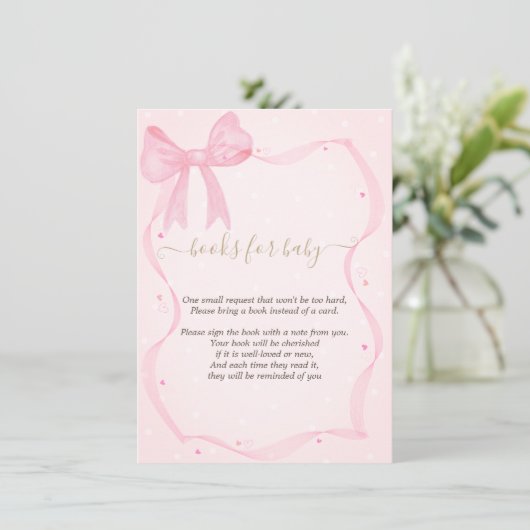 Carte D'accompagnement Poignée à la main Bow Elegant Frame Dots (Debout devant)